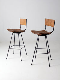 pair mid-century Arthur Umanoff style bar stools