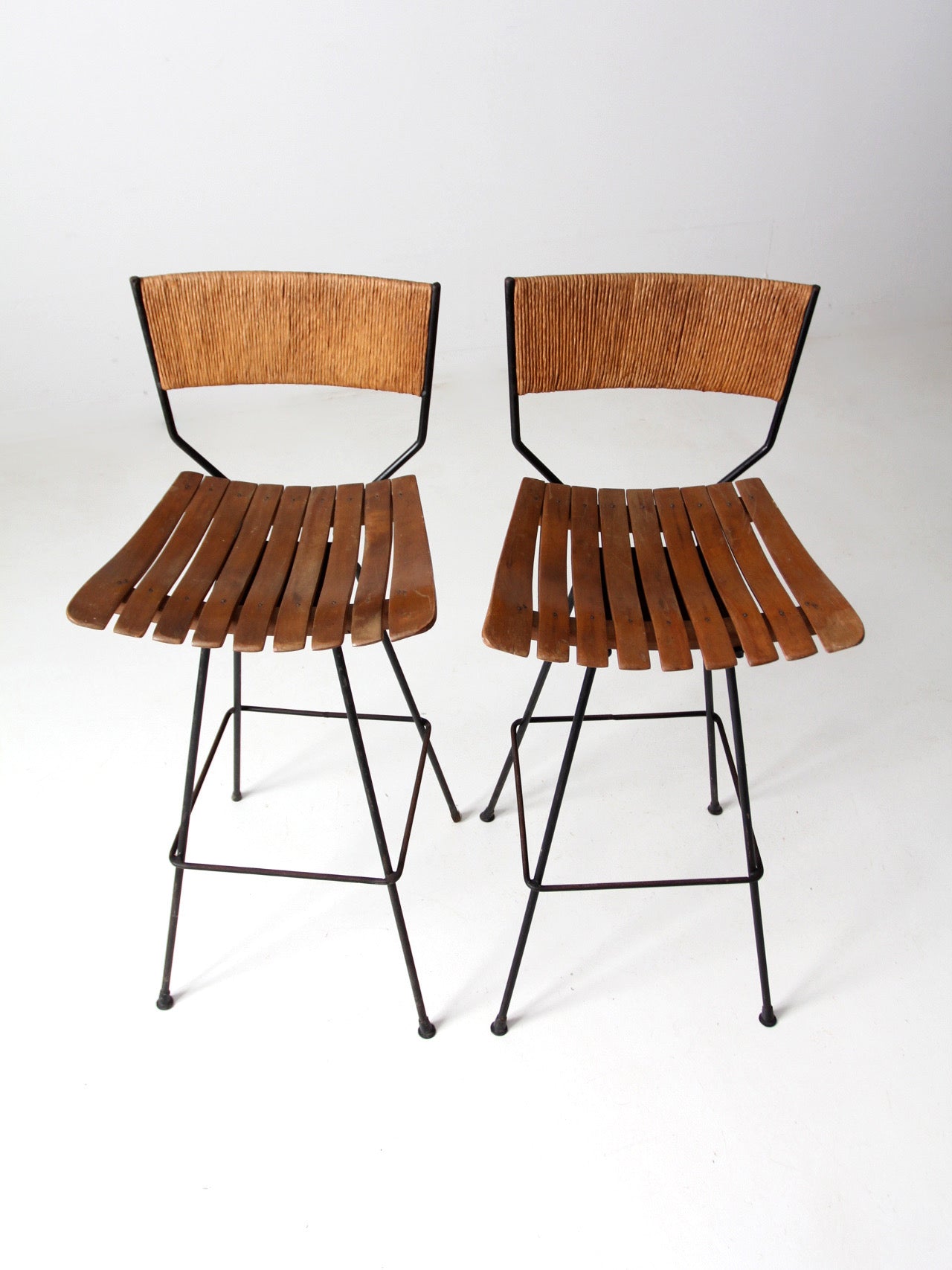 pair mid-century Arthur Umanoff style bar stools
