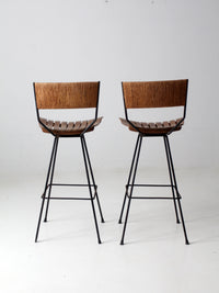 pair mid-century Arthur Umanoff style bar stools