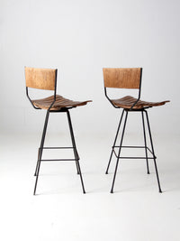 pair mid-century Arthur Umanoff style bar stools