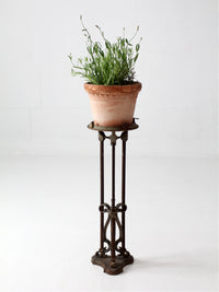 antique Gothic Revival iron plant stand