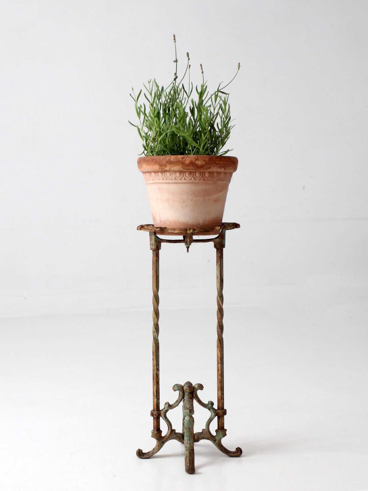 antique Victorian iron plant stand