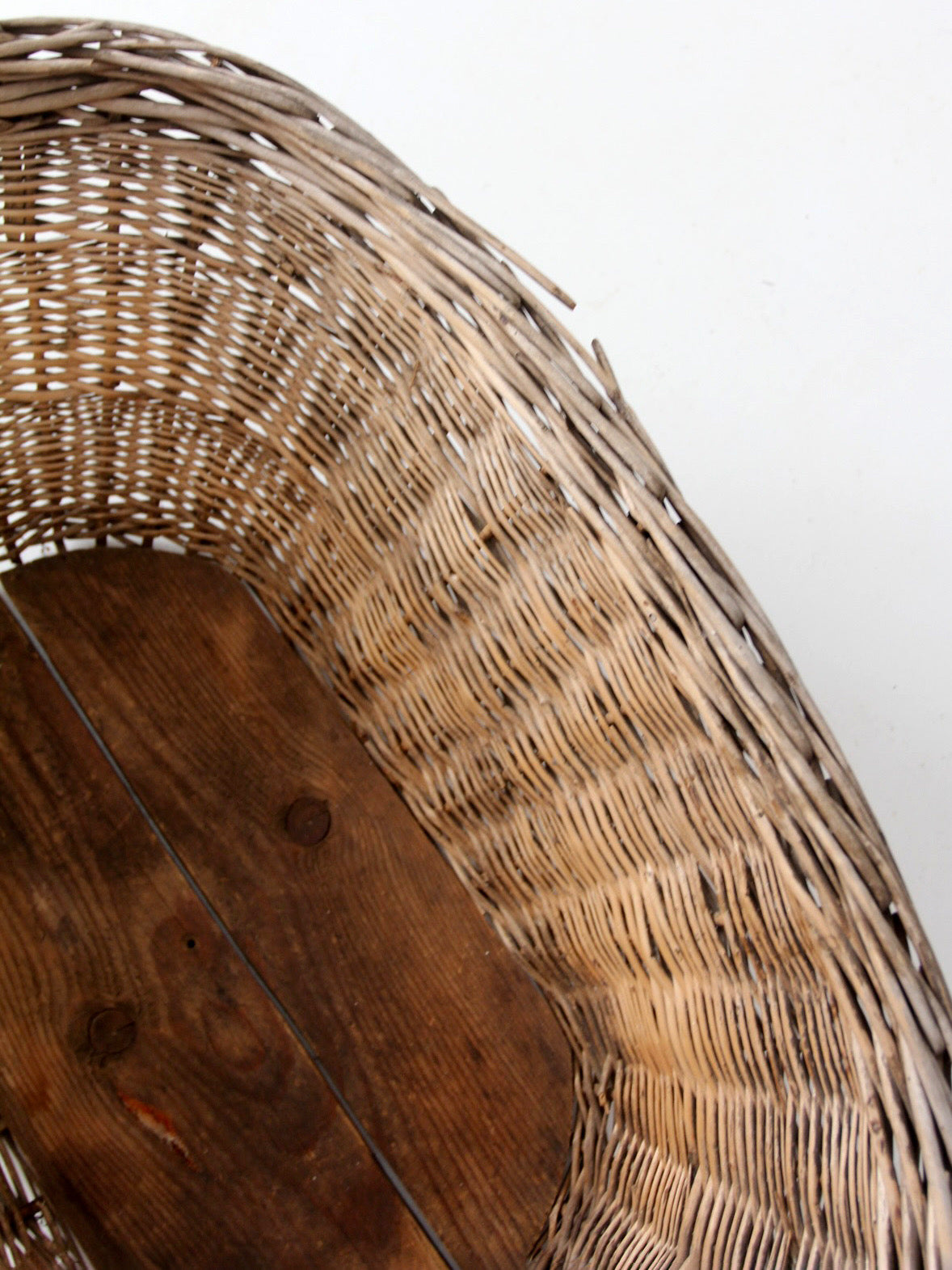 antique French country wicker laundry basket