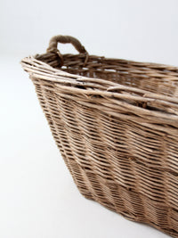antique French country wicker laundry basket