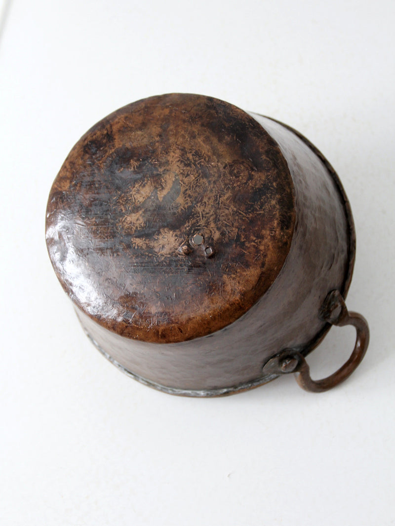 antique hammered copper kettle pot