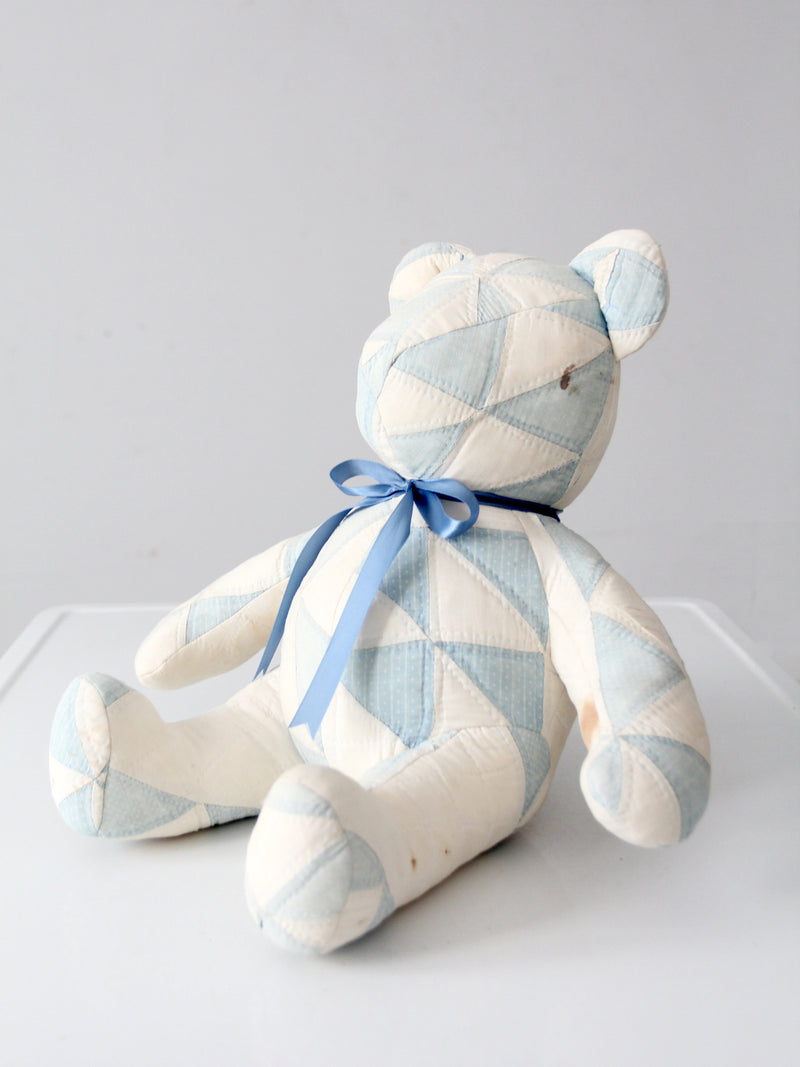 vintage handmade patchwork teddy bear