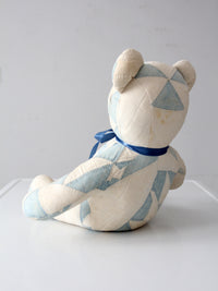 vintage handmade patchwork teddy bear