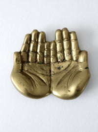 mid-century brass cupped hands