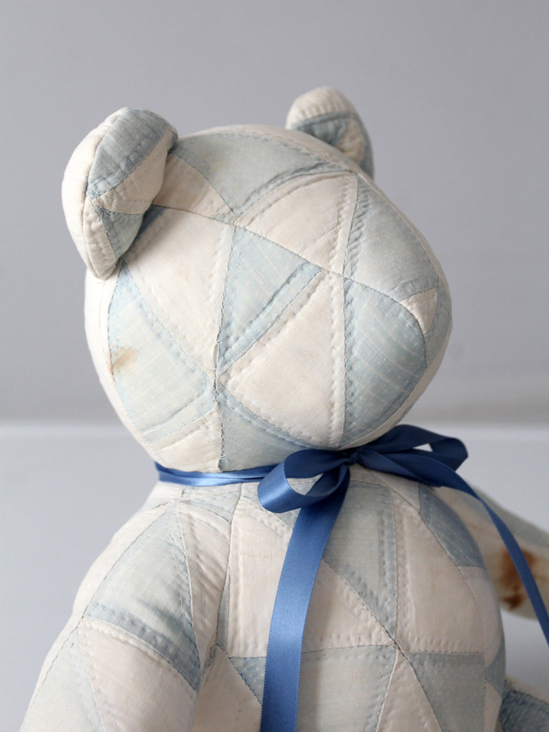 vintage handmade patchwork teddy bear