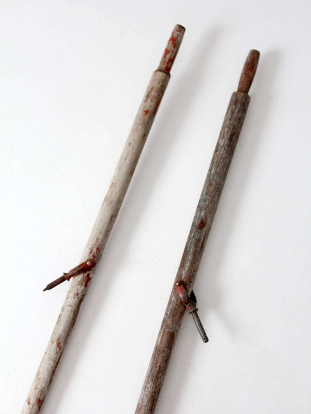 vintage wooden boat oars pair