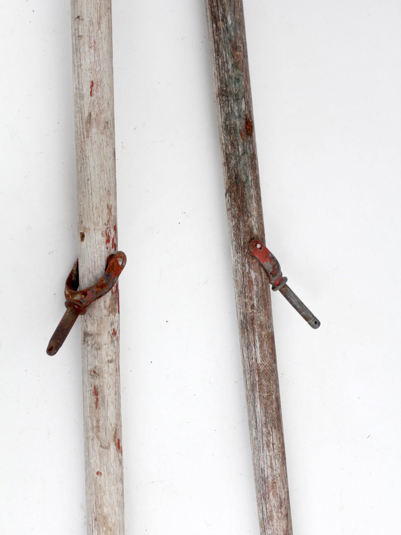 vintage wooden boat oars pair