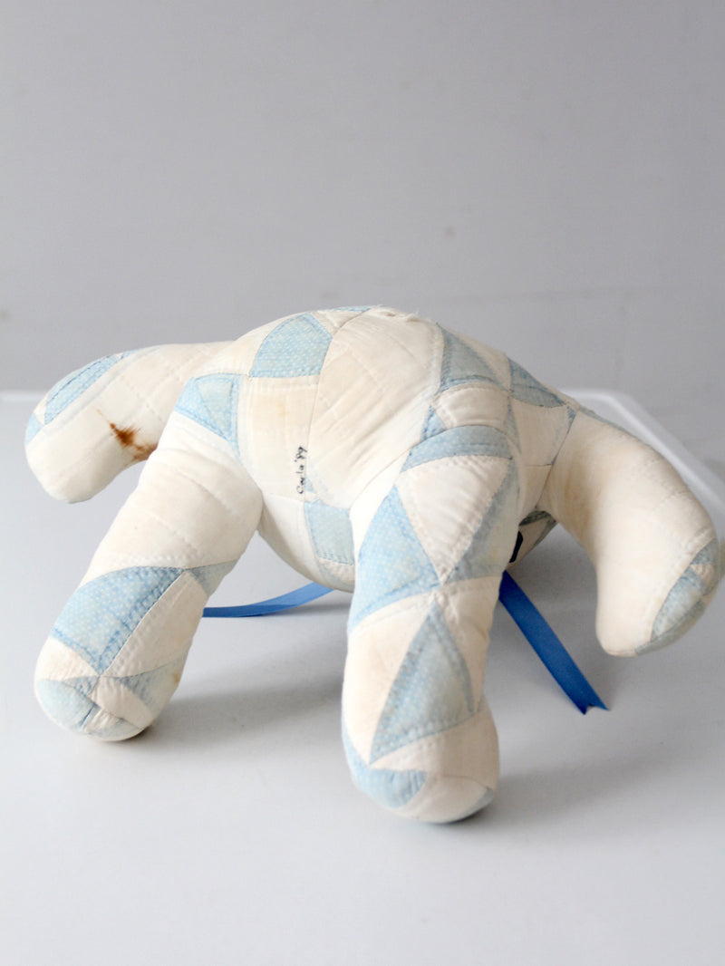 vintage handmade patchwork teddy bear