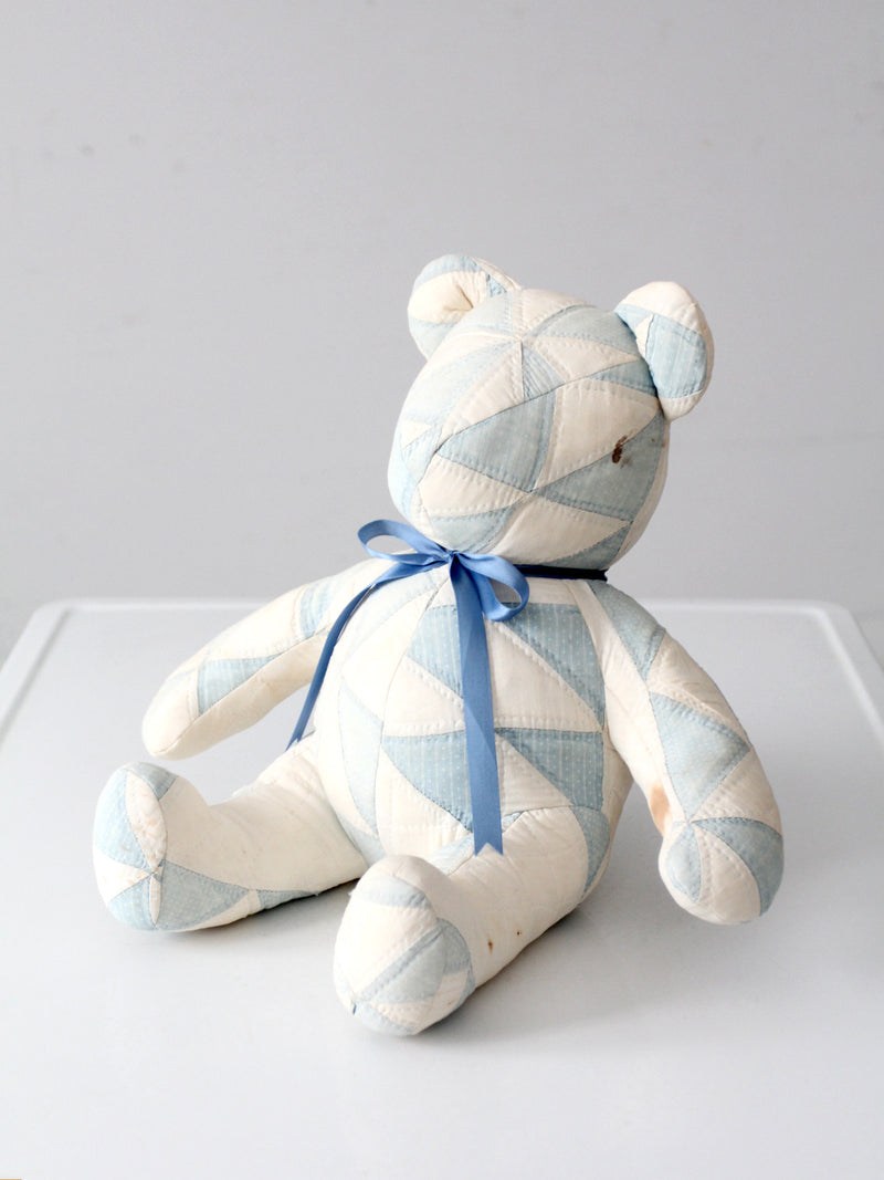 vintage handmade patchwork teddy bear