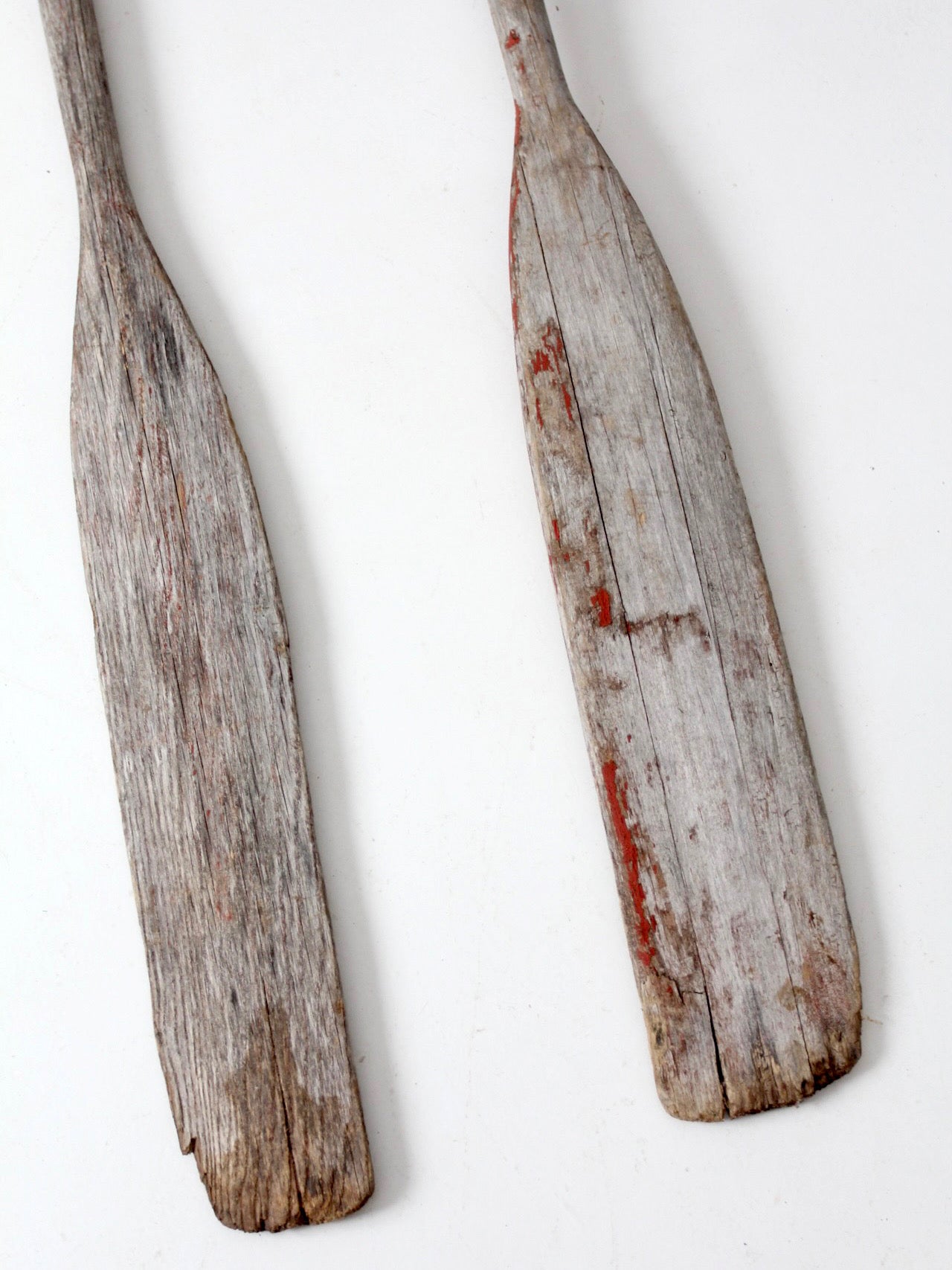 vintage wooden boat oars pair