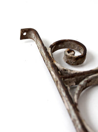 vintage Spanish Revival wrought iron wall planter sconce