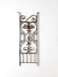 vintage Spanish Revival wrought iron wall planter sconce