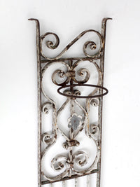 vintage Spanish Revival wrought iron wall planter sconce