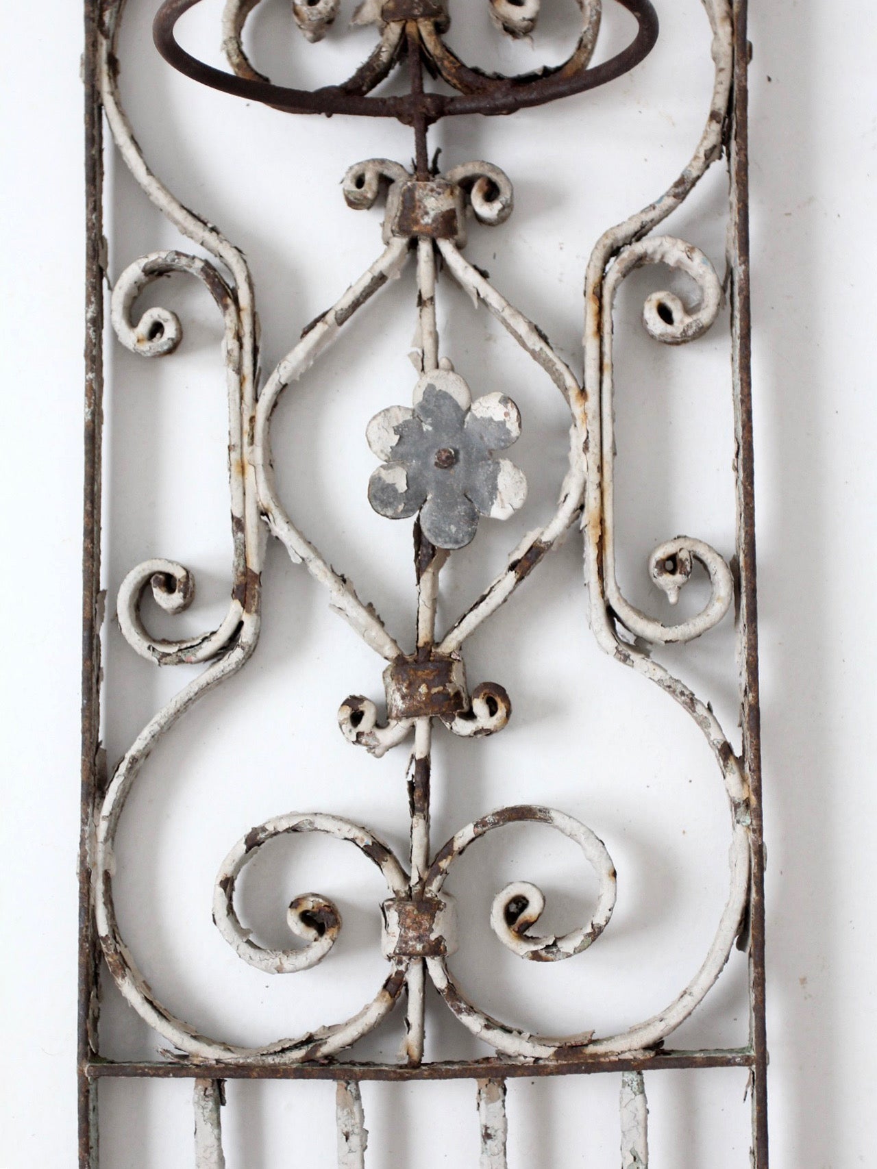vintage Spanish Revival wrought iron wall planter sconce