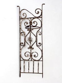 vintage Spanish Revival wrought iron wall planter sconce