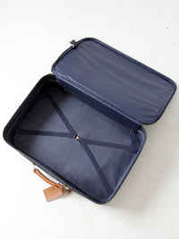 1980s Frequent Traveler blue tweed rolling suitcase