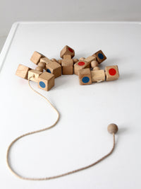 mid-century wooden pull toy