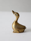 mid century brass duck figurine