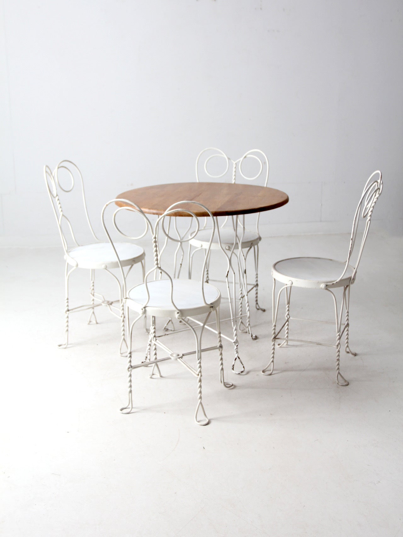 antique ice cream parlor table and chair set