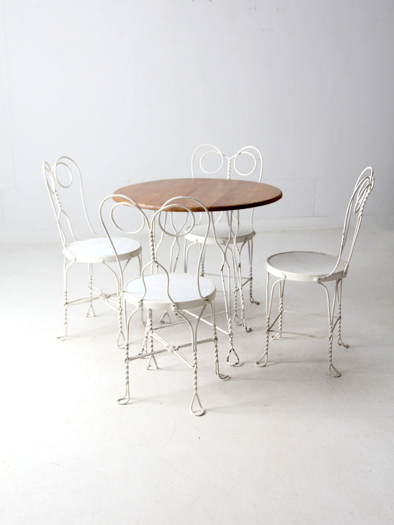 antique ice cream parlor table and chair set
