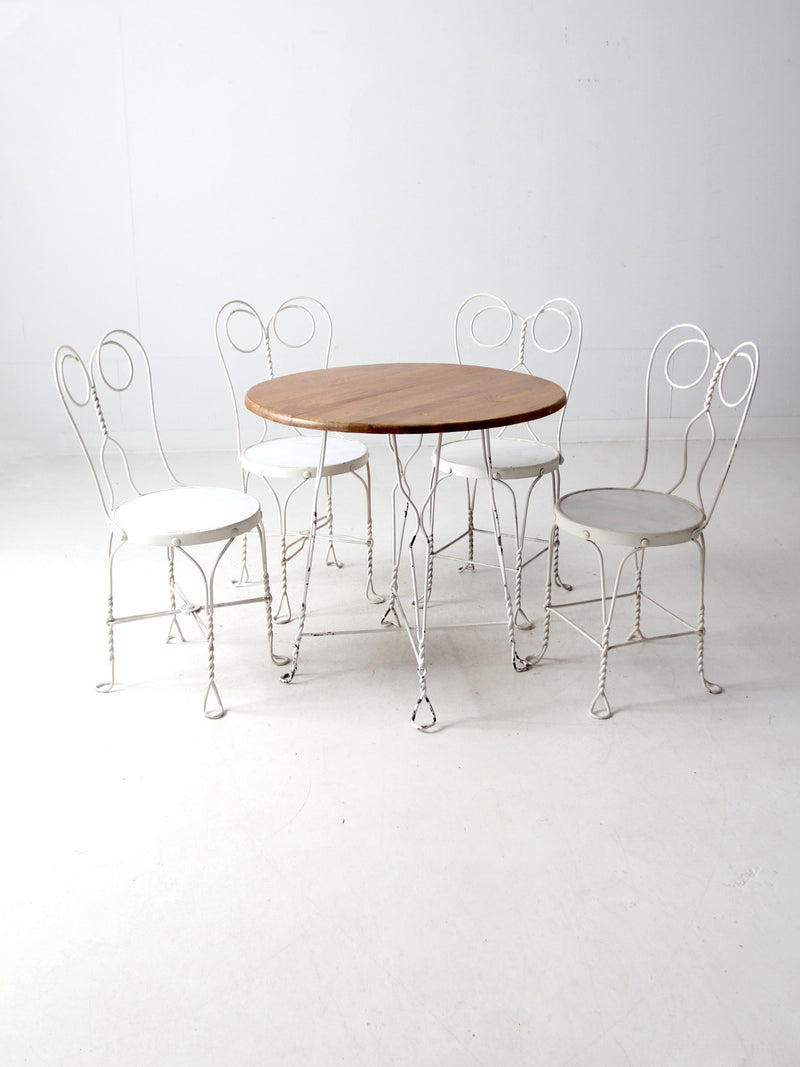 antique ice cream parlor table and chair set