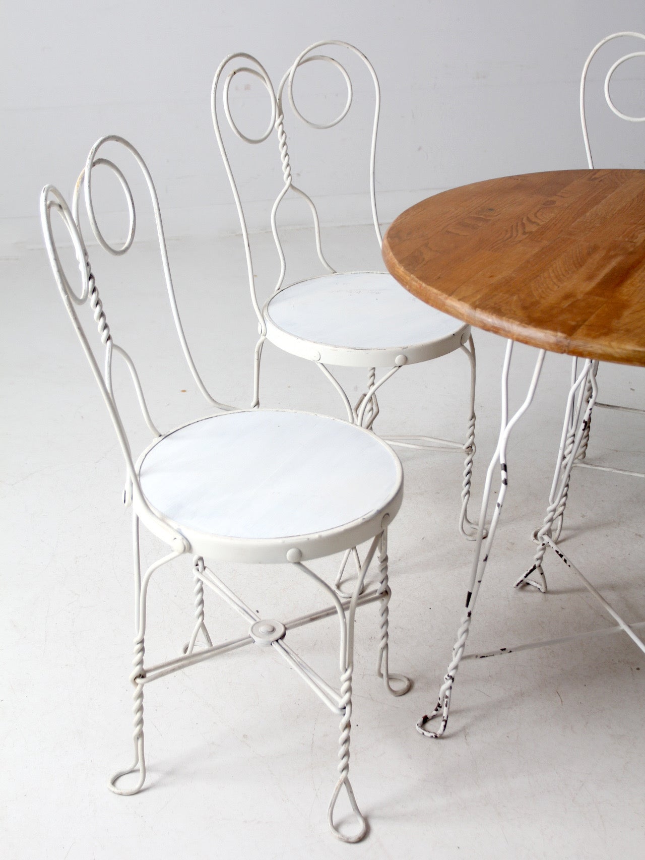 antique ice cream parlor table and chair set