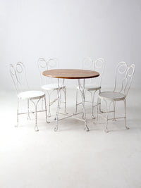 antique ice cream parlor table and chair set