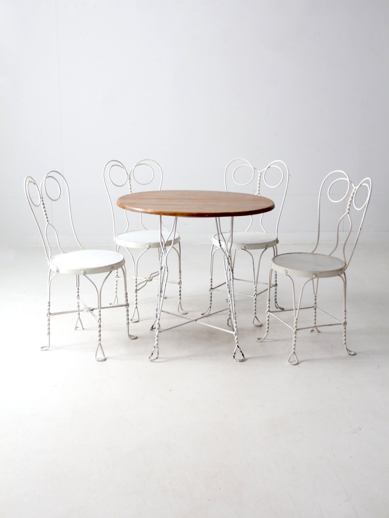 antique ice cream parlor table and chair set
