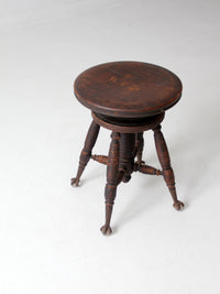 antique claw and ball foot piano stool