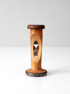 antique Roberts & Hirst wooden textile spool hourglass