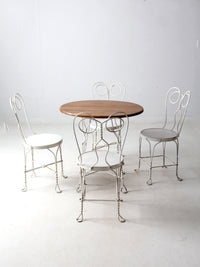 antique ice cream parlor table and chair set