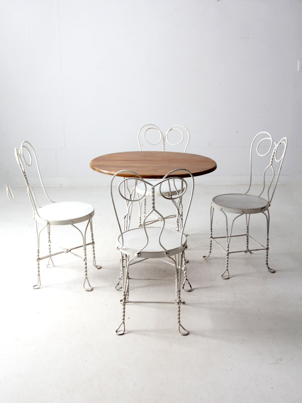 antique ice cream parlor table and chair set