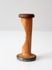 antique Roberts & Hirst wooden textile spool hourglass