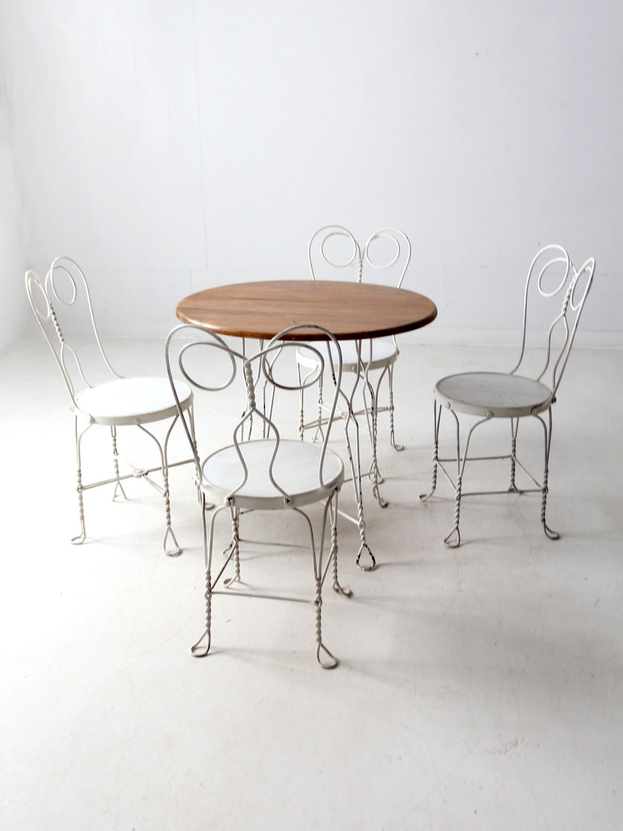 antique ice cream parlor table and chair set