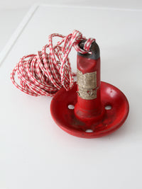 vintage Roloff Supreme red mushroom boat anchor with rope