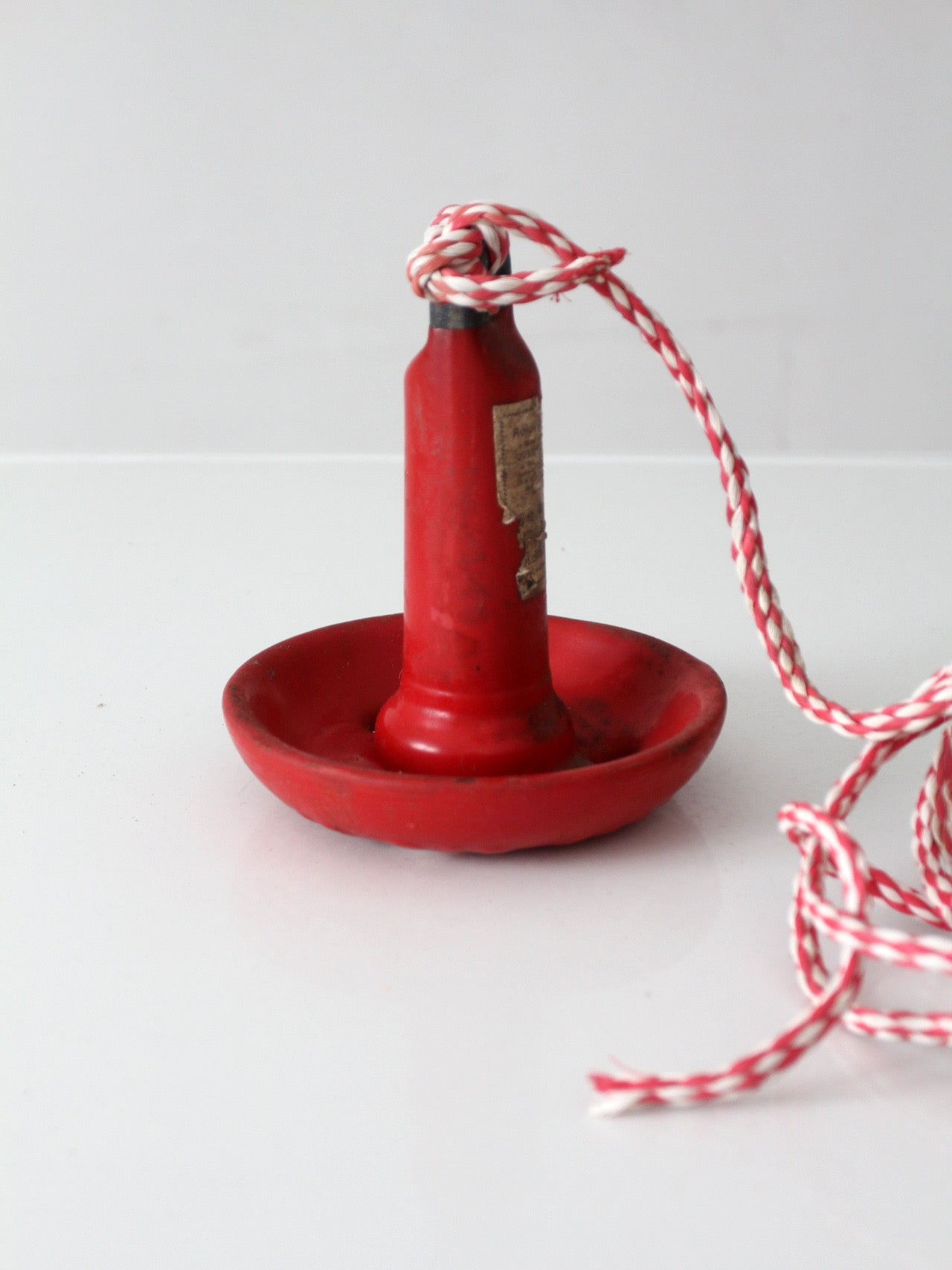 vintage Roloff Supreme red mushroom boat anchor with rope