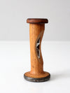 antique Roberts & Hirst wooden textile spool hourglass