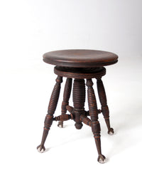 antique claw and ball foot piano stool