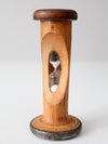 antique Roberts & Hirst wooden textile spool hourglass