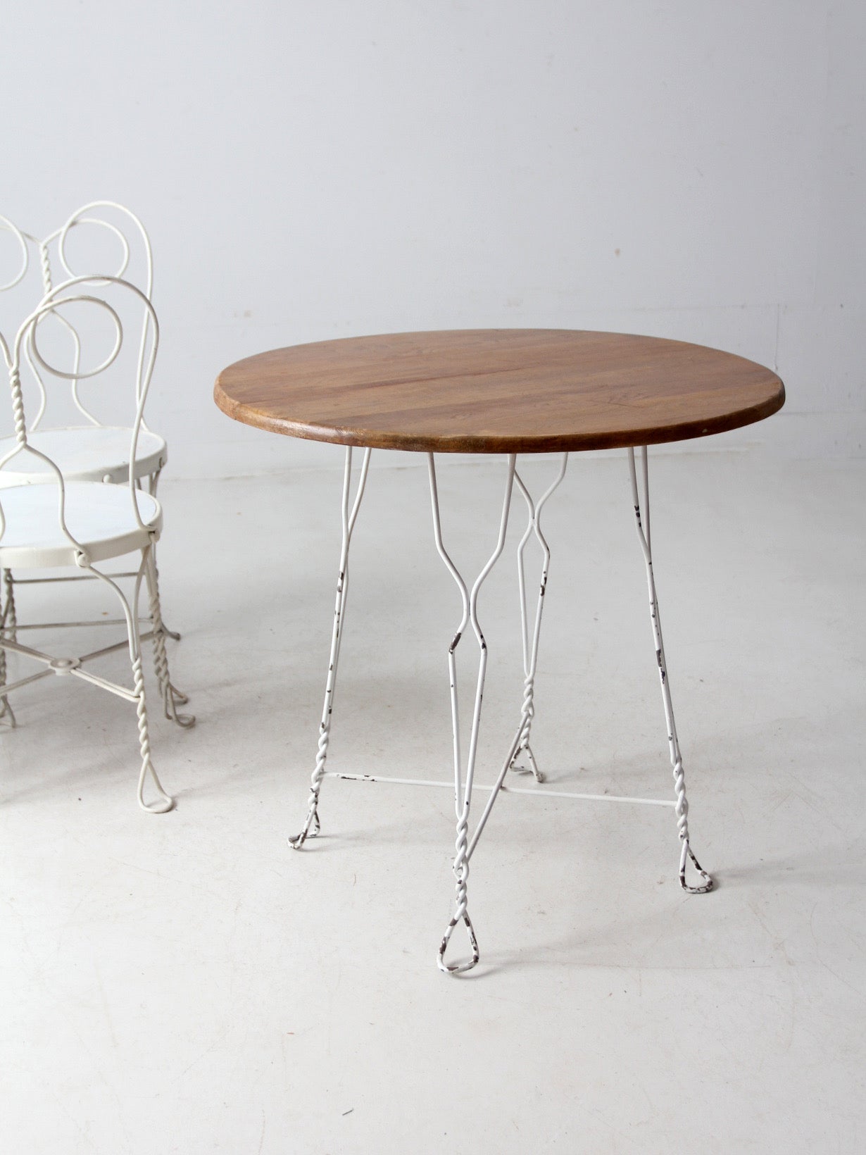 antique ice cream parlor table and chair set