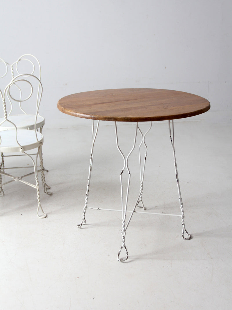 antique ice cream parlor table and chair set