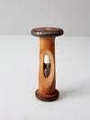 antique Roberts & Hirst wooden textile spool hourglass