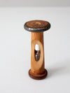 antique Roberts & Hirst wooden textile spool hourglass