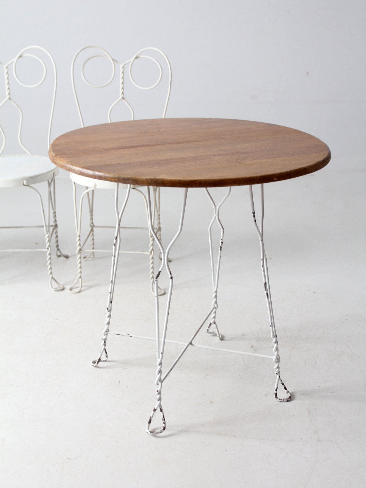 antique ice cream parlor table and chair set
