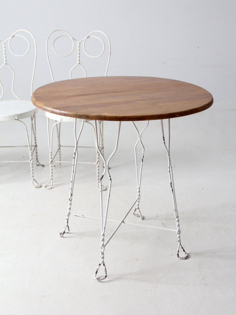 antique ice cream parlor table and chair set