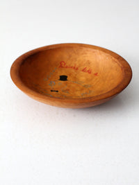 vintage hand-painted Munising wood bowl